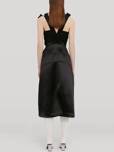 Jil Sander Black Satin Dress In Black