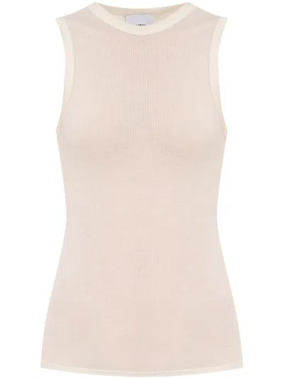 Halfboy Logo Patch Crewneck Tank Top In Turtle Dove
