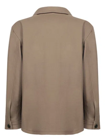 Tagliatore Utility Jacket With Classic Collar And Multiple Pockets In Brown