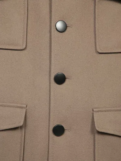 Tagliatore Utility Jacket With Classic Collar And Multiple Pockets In Brown