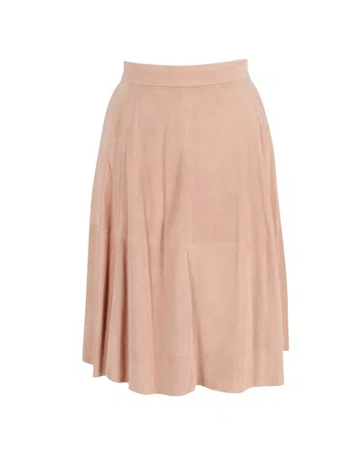 Iris & Ink Circle Skirt In Pink Suede In Pink