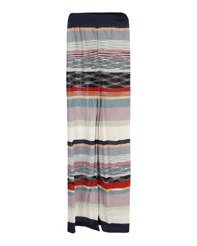 Missoni Striped Pants In Multicolor Cupro In Multi