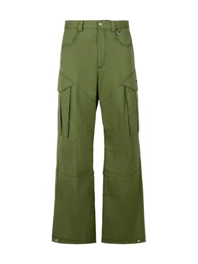 Off-white Off White Men Cargo Pants In Cotton In Army Green/black