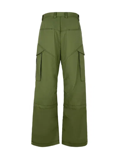 Off-white Off White Men Cargo Pants In Cotton In Army Green/black