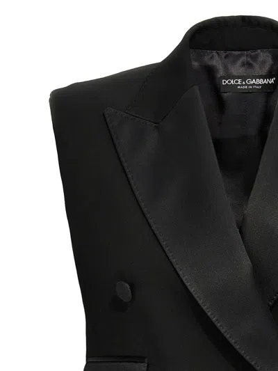 Dolce & Gabbana Tuxedo Gilet With Satin Peak Lapels In Black