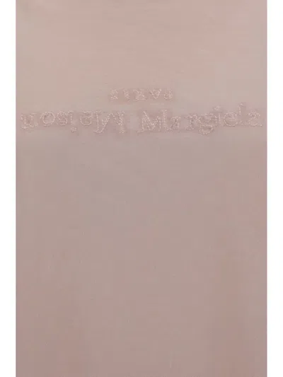 Maison Margiela Logo Embroidery T-shirt In Brown