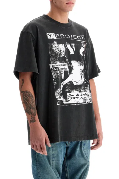 Shop Y/project T-shirt With Printed Pinch In Black