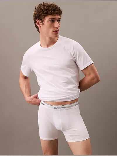 Calvin Klein Logo-detail Slim-fit Pack Of Three Stretch-cotton Trunks
