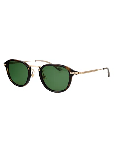 Montblanc Runde Sonnenbrille Mit Havannafarbener Eingespritzter Fassung