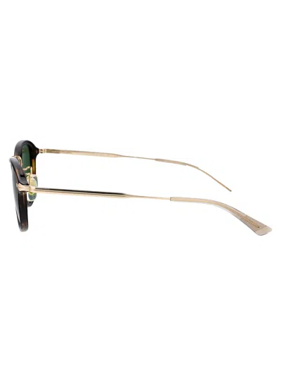 Montblanc Runde Sonnenbrille Mit Havannafarbener Eingespritzter Fassung