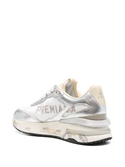 Shop Premiata Moerund 6993 Sneakers In Silver Leather