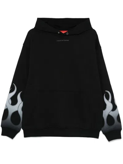 VISION OF SUPER VISION OF SUPER COTTON SWEATSHIRT WITH FLAME PRINT 