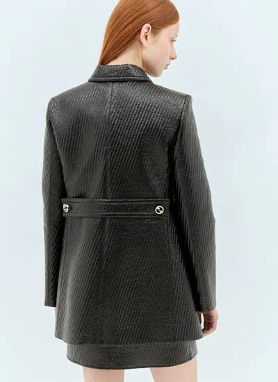 Gucci High-shine Interlocking G Coat In Black