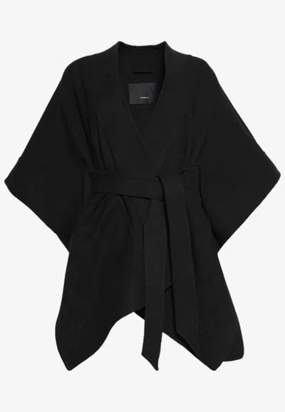 Wardrobe.nyc Belted Cotton Cape In Black