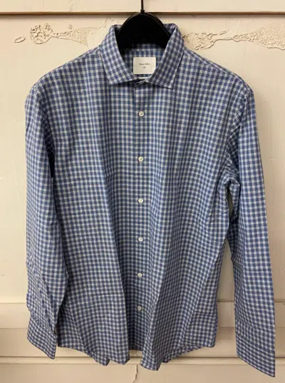 Billy Reid Windowpane Plaid Hutcheson Sport Shirt In Blue