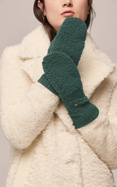 Soia & Kyo Alina Polar Fleece Mitten In Spruce Green In Multi