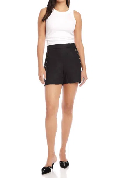 Fifteen Twenty Neptune Button Detail Linen Shorts In Multi