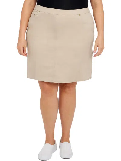 Hearts Of Palm Plus Womens Stretch Rayon Skort In Multi