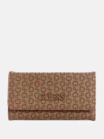 Guess Factory Bowie Debossed Logo Slim Clutch Wallet In Multi