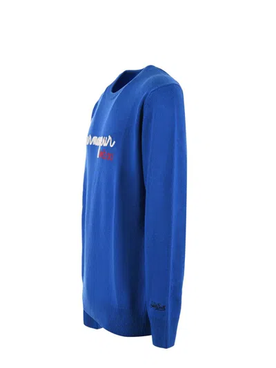 Mc2 Saint Barth Courmayeur Sweater In Wool Blend In Blu Cobalto