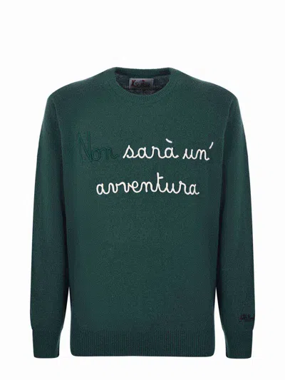 Mc2 Saint Barth "non Sarà Un`avventura" Sweater In Verde Inglese