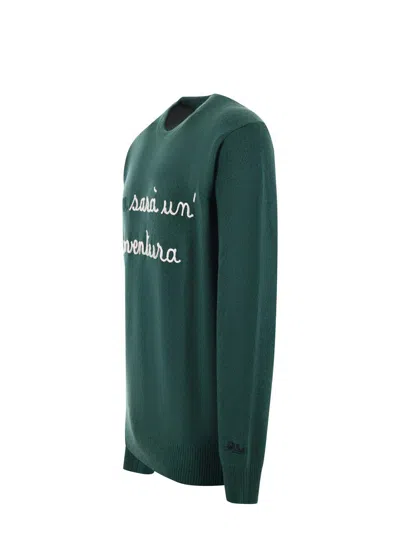 Mc2 Saint Barth "non Sarà Un`avventura" Sweater In Verde Inglese