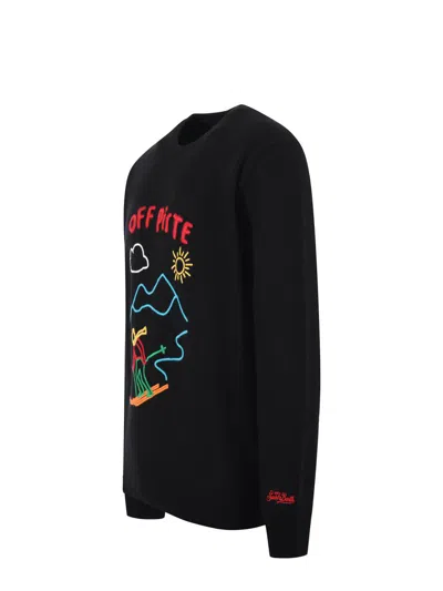 Mc2 Saint Barth Off Piste Wool And Cashmere Blend Sweater In Black