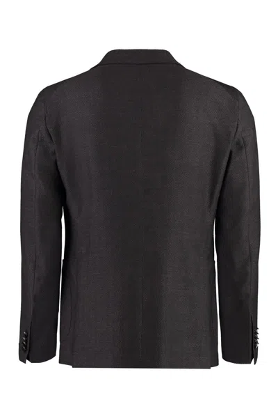 Tagliatore Tailored Single-breasted Suit Jacket In Brown