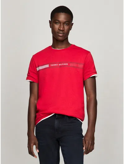 Tommy Hilfiger Tommy Stripe Graphic T In Red