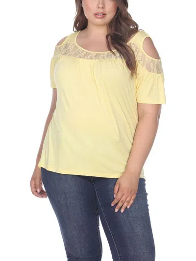 White Mark Plus Size Bexley Tunic Top In Yellow