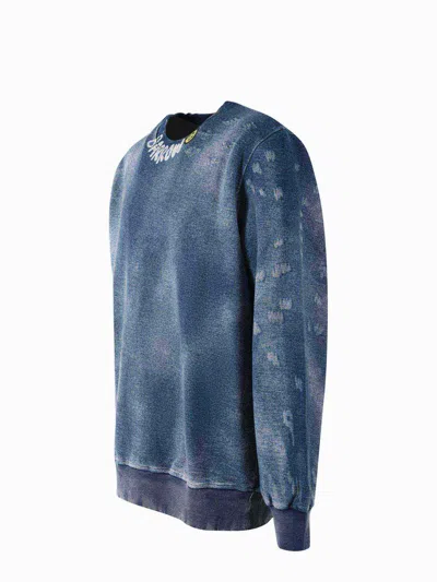 Barrow Washed Crewneck Sweatshirt In Navy