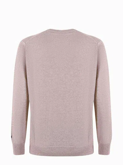 Mc2 Saint Barth Man Sweater With Paris To St.barth Front Print In Beige