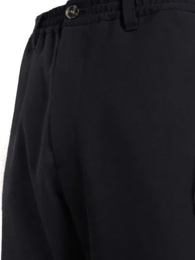 Marni Elasticated-waist Virgin Wool Trousers In 00n99 Black