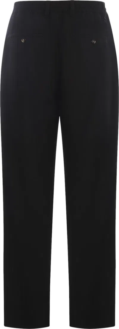Marni Elasticated-waist Virgin Wool Trousers In 00n99 Black