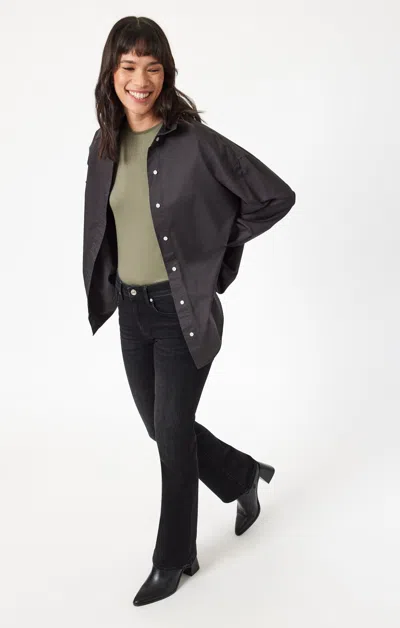 Mavi Molly Bootcut In Smoke Brushed Feather Blue In Black