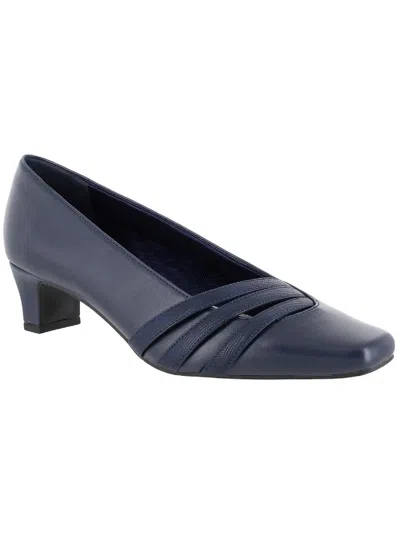 Shop Easy Street Entice Womens Faux Leather Square Toe Kitten Heels In Multi