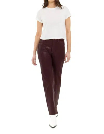Articles Of Society Village High Rise Straight Pants In Espresso Laquer In Multi