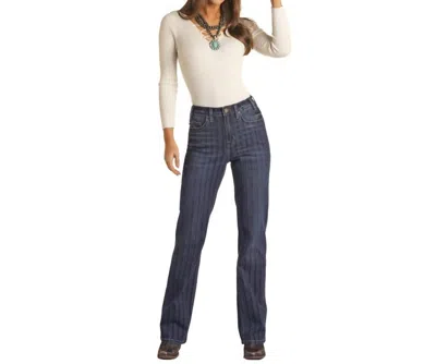 Panhandle Rock & Roll Cowgirl High Rise Boot Cut Jean In Jacquard Striped In Multi