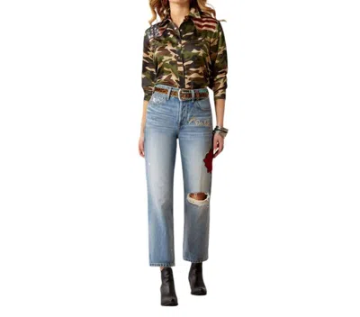 Ariat Ultra High Rise Rodeo Quincy Tomboy Straight Leg Jeans In Dominca In Multi