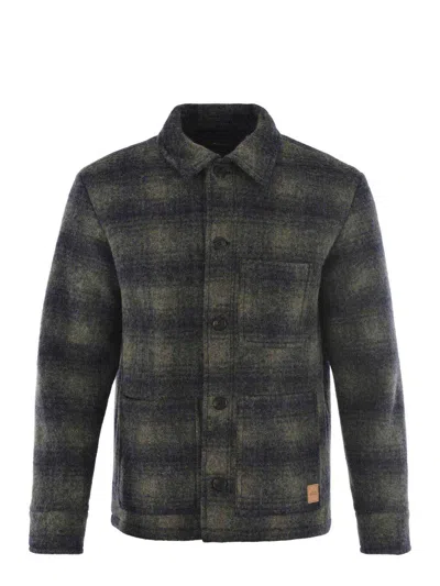 Apc A.p.c. Checked Logo Patch Jacket In Blue