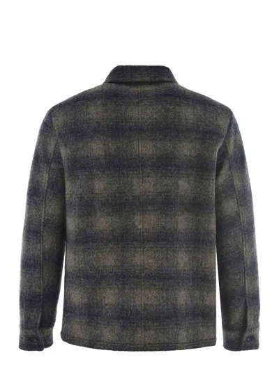 Apc A.p.c. Checked Logo Patch Jacket In Blue