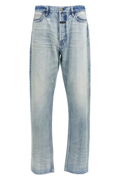 Fear Of God Straight 5 Pocket Jeans Light Blue In Blue