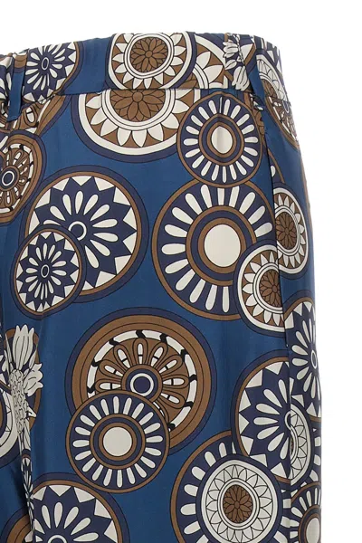 Max Mara Pleated Trousers In All-over Print In Multicolor