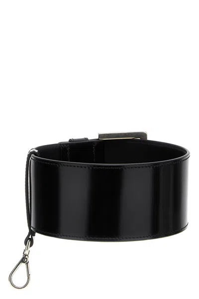 Prada Women Brushed Leather Sleeve In Black