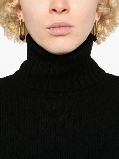 Wild Cashmere Katie Belted Sweater In Black