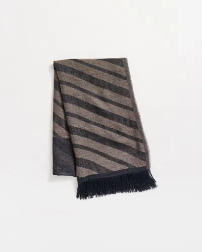Billy Reid Woven Ribbon Scarf In Black/gold