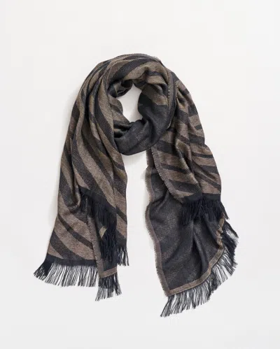 Billy Reid Woven Ribbon Scarf In Black/gold