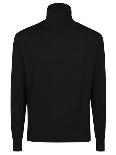 Moncler Men's Virgin Wool Turtleneck Sweater In Black