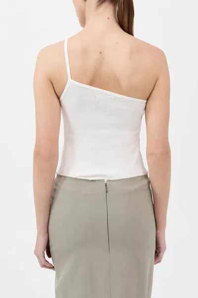 St Agni Organic Cotton One Shoulder Tank In White