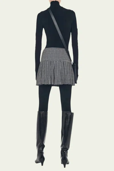 Norma Kamali Printed Pleated Short Skirt